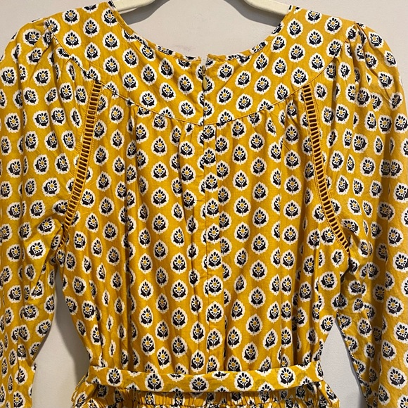 Point Sur J. Crew romper, mustard yellow with navy print - Picture 6 of 10